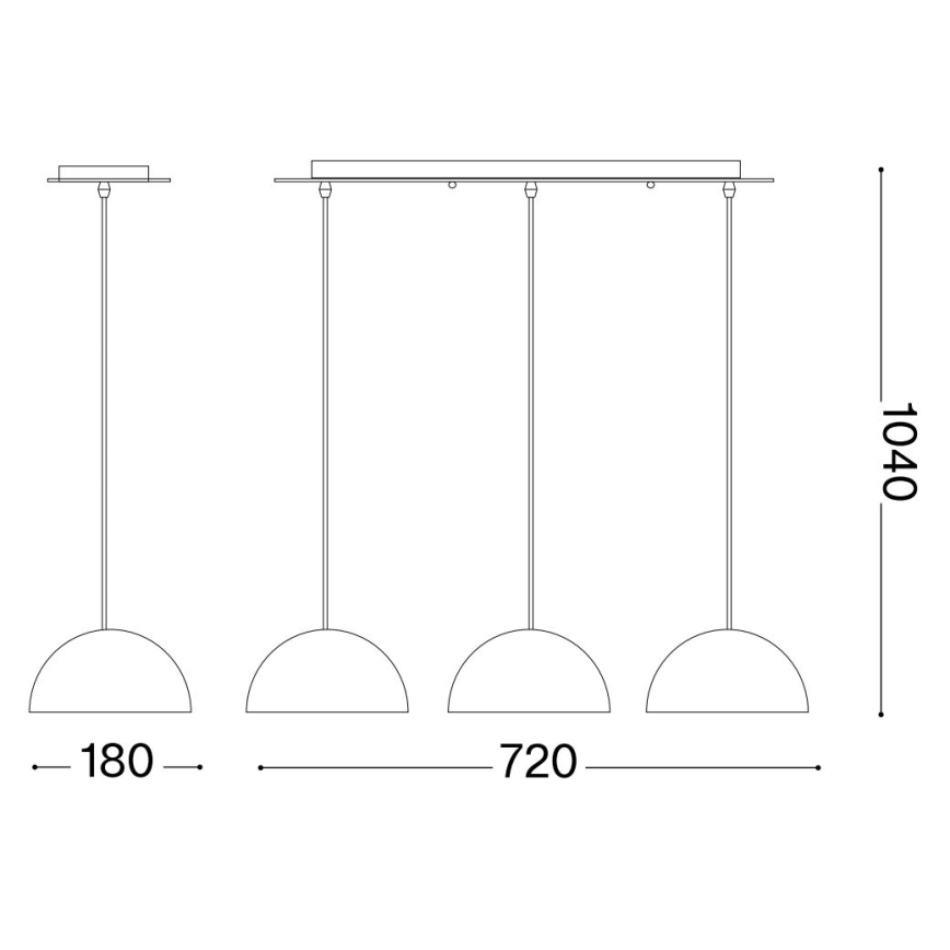 Ideal Lux - Hanglamp aan een koord FOLK 3xE27/60W/230V bruin