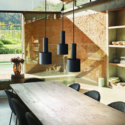 Ideal Lux - Hanglamp aan een koord HOLLY 1xE27/60W/230V diameter 12 cm zwart