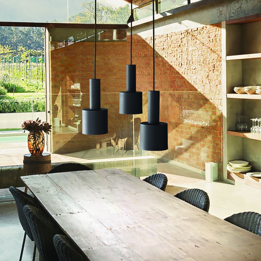Ideal Lux - Hanglamp aan een koord HOLLY 1xE27/60W/230V diameter 12 cm zwart