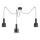 Ideal Lux - Hanglamp aan een koord HOLLY 3xE27/60W/230V spin zwart