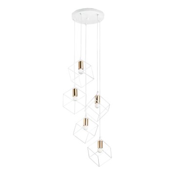 Ideal Lux - Hanglamp aan een koord ICE 5xE27/60W/230V diameter 50 cm wit