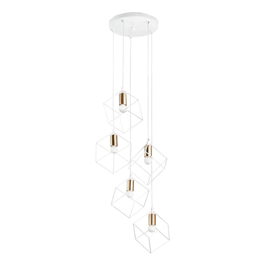 Ideal Lux - Hanglamp aan een koord ICE 5xE27/60W/230V diameter 50 cm wit