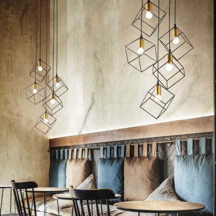 Ideal Lux - Hanglamp aan een koord ICE 5xE27/60W/230V diameter 50 cm zwart