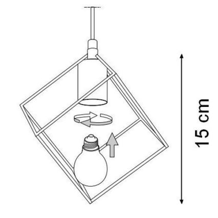 Ideal Lux - Hanglamp aan een koord ICE 5xE27/60W/230V diameter 50 cm zwart