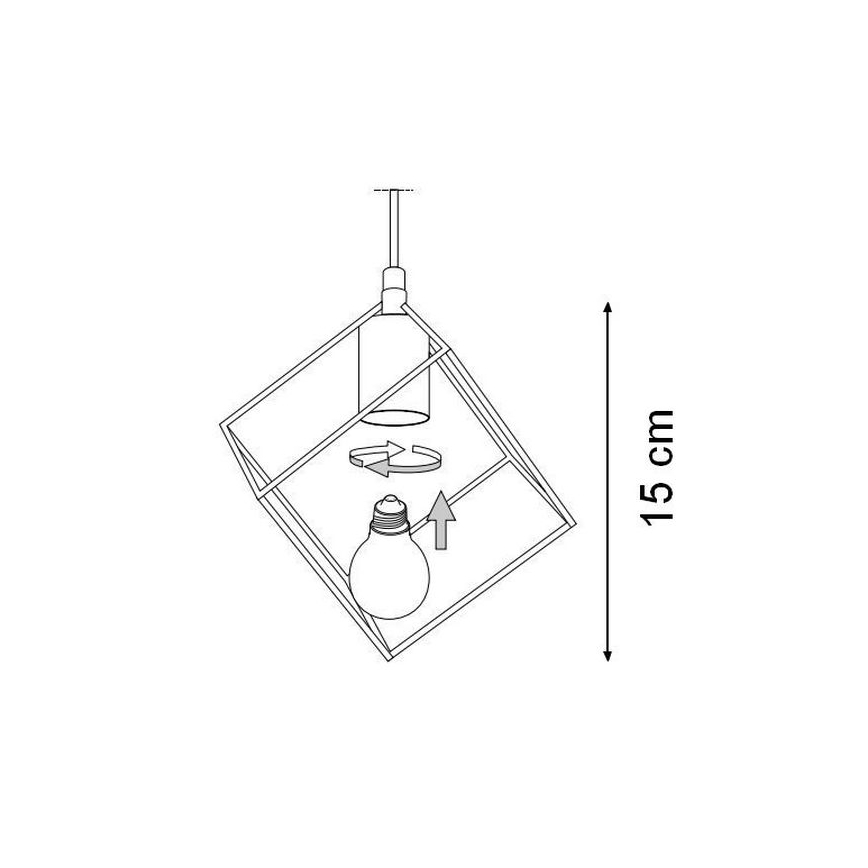 Ideal Lux - Hanglamp aan een koord ICE 5xE27/60W/230V diameter 50 cm zwart