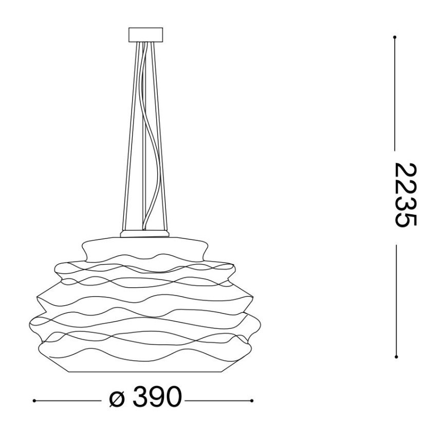 Ideal Lux - Hanglamp aan een koord KARMA 1xE27/60W/230V diameter 39 cm wit