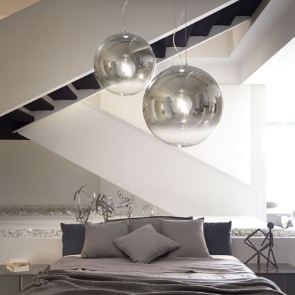 Ideal Lux - Hanglamp aan een koord MAPA 1xE27/42W/230V diameter 50 cm grijs/gerookt