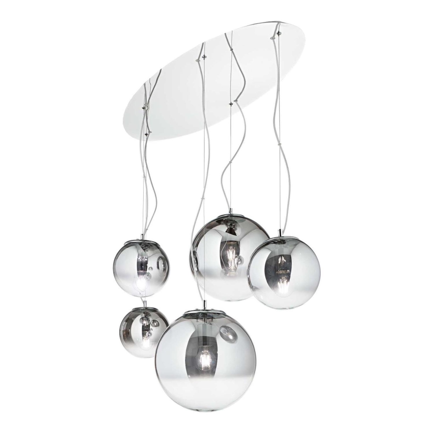 Ideal Lux - Hanglamp aan een koord MAPA FADE 5xE27/60W/230V glanzend chroom