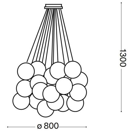 Ideal Lux - Hanglamp aan een koord MAPA PLUS 22xE14/40W/230V