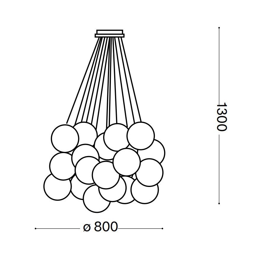 Ideal Lux - Hanglamp aan een koord MAPA PLUS 22xE14/40W/230V