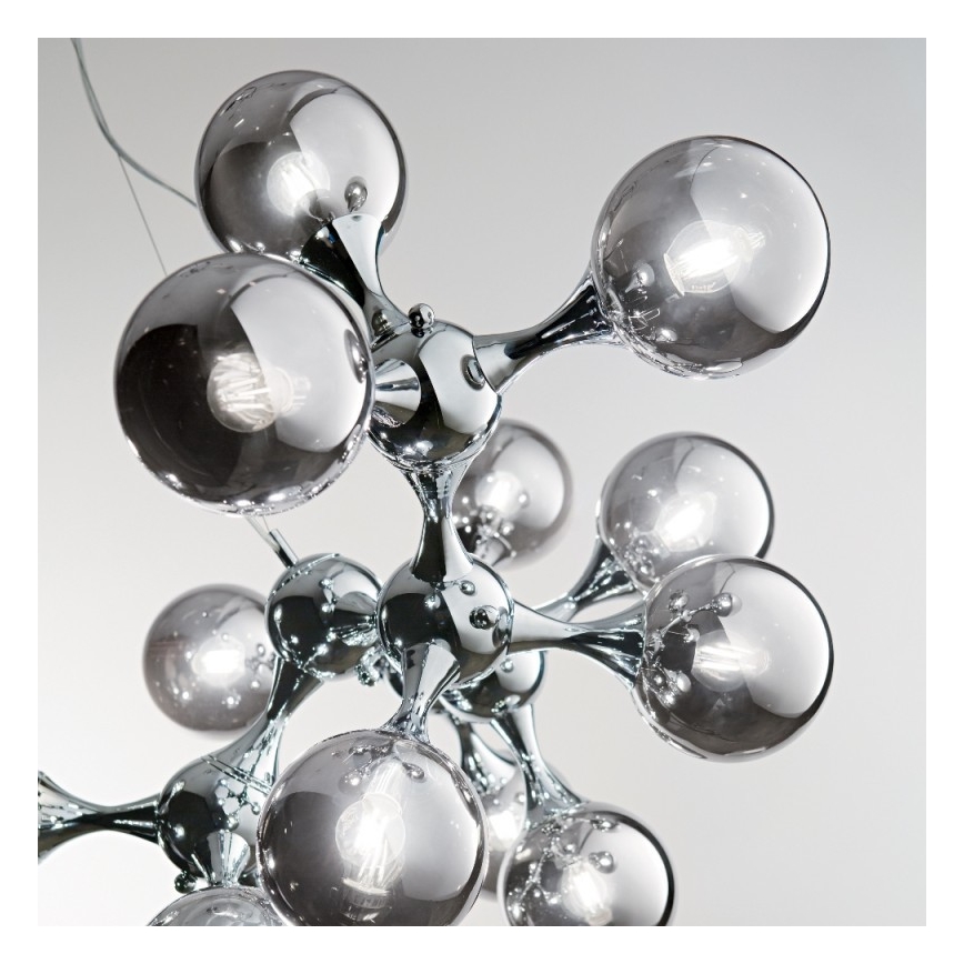 Ideal Lux - Hanglamp aan een koord NODI 15xE14/28W/230V glanzend chroom