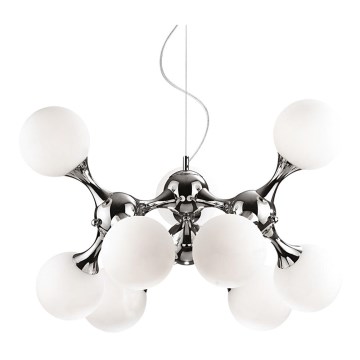 Ideal Lux - Hanglamp aan een koord NODI 9xE14/40W/230V glanzend chroom/wit