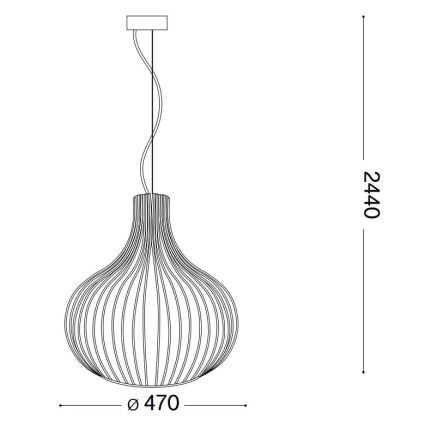 Ideal Lux - Hanglamp aan een koord ONION 1xE27/60W/230V diameter 47 cm