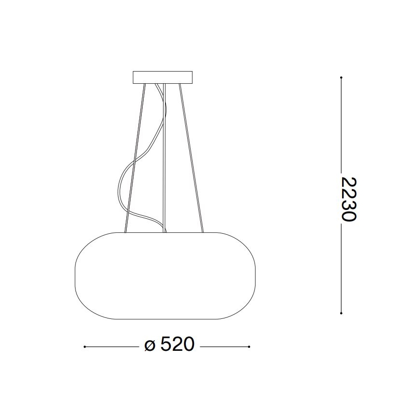 Ideal Lux - Hanglamp aan een koord ULISSE 3xE27/60W/230V diameter 52 cm wit