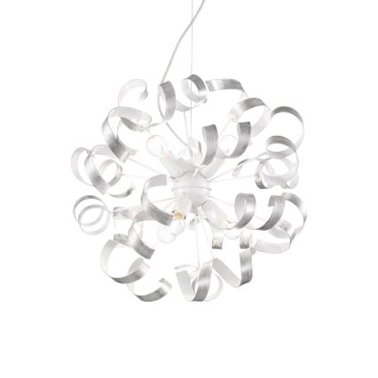 Ideal Lux - Hanglamp aan een koord VORTEX 6xE14/40W/230V diameter 53 cm zilver/patina