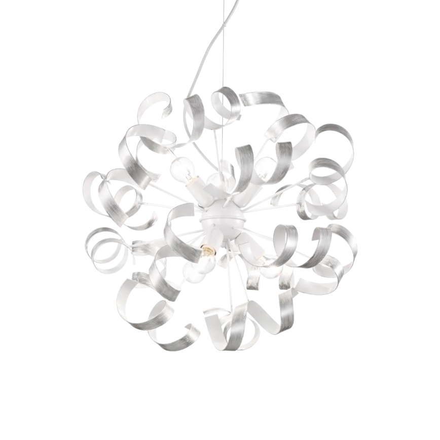 Ideal Lux - Hanglamp aan een koord VORTEX 6xE14/40W/230V diameter 53 cm zilver/patina