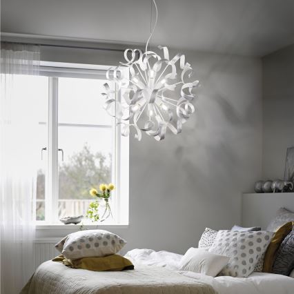 Ideal Lux - Hanglamp aan een koord VORTEX 6xE14/40W/230V diameter 53 cm zilver/patina