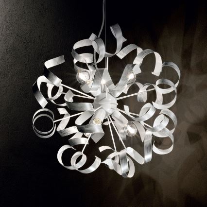 Ideal Lux - Hanglamp aan een koord VORTEX 6xE14/40W/230V diameter 53 cm zilver/patina