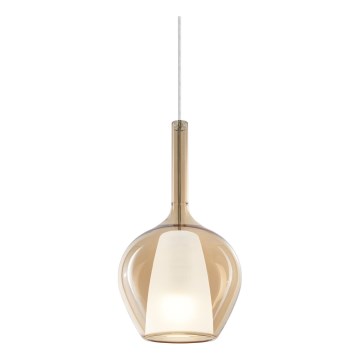 Ideal Lux - Hanglamp aan kabel KALIQUE 1xE27/42W/230V Ø 18 cm rookbeige