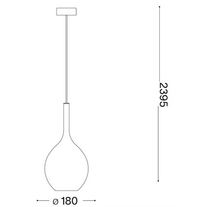 Ideal Lux - Hanglamp aan kabel KALIQUE 1xE27/42W/230V Ø 18 cm rookbeige