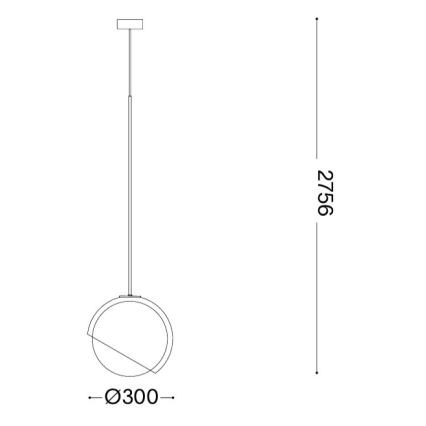 Ideal Lux - Hanglamp aan kabel BLOOM 1xE27/42W/230V diam. 30 cm goud/rookbeige