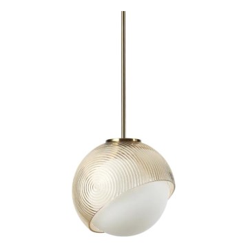 Ideal Lux - Hanglamp met kabel BLOOM 1xE27/42W/230V Ø 22 cm goud/rookbeige