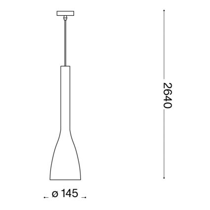 Ideal Lux - Hanglamp met kabel FLUT 1xE27/60W/230V Ø 14,5 cm zwart
