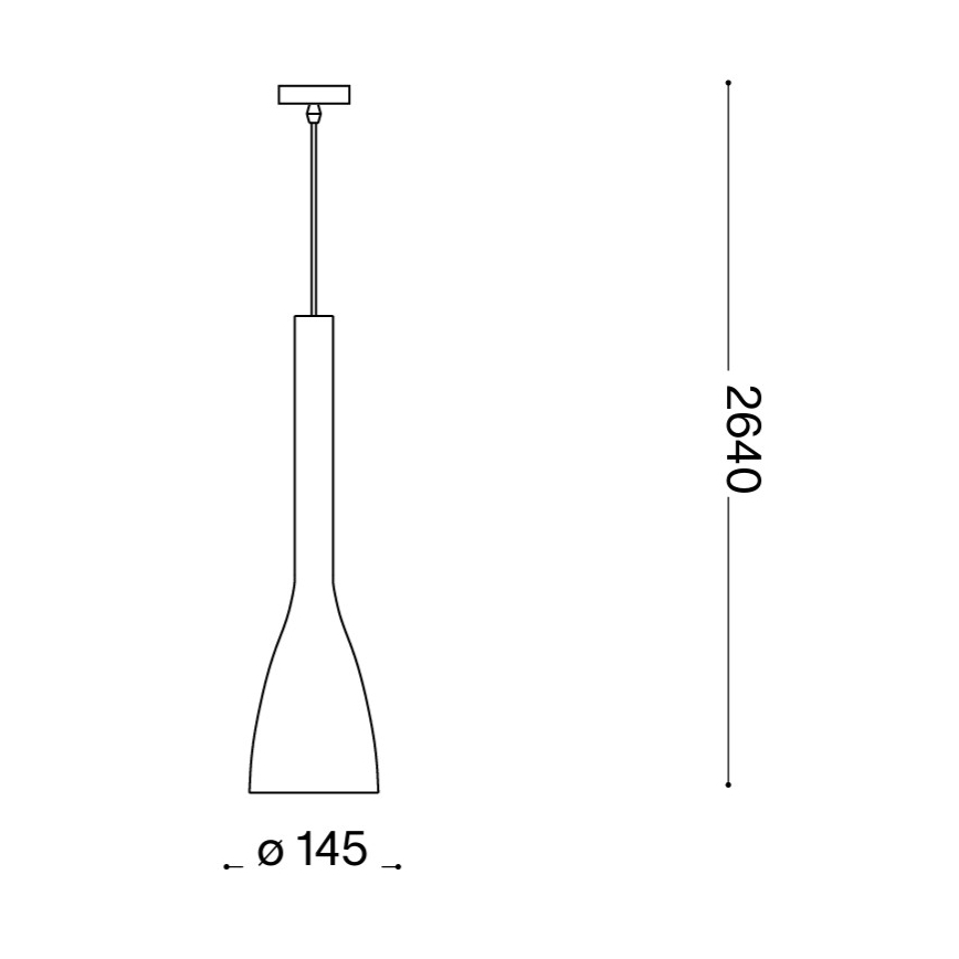 Ideal Lux - Hanglamp met kabel FLUT 1xE27/60W/230V Ø 14,5 cm zwart