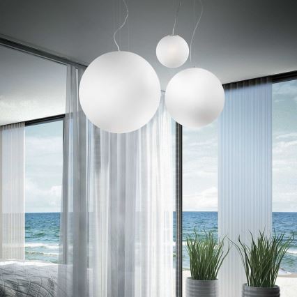 Ideal Lux - Hanglamp met kabel MAPA 1xE27/42W/230V Ø 20 cm wit