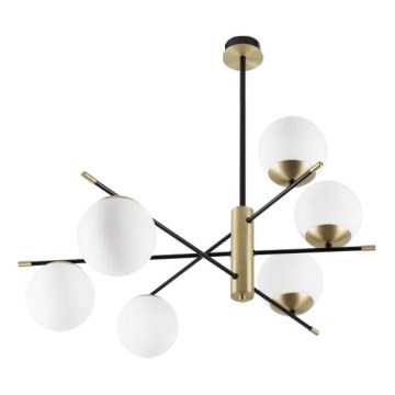 Ideal Lux - Hanglamp met vaste pendel GOURMET 6xE14/28W/230V diameter 100 cm goud