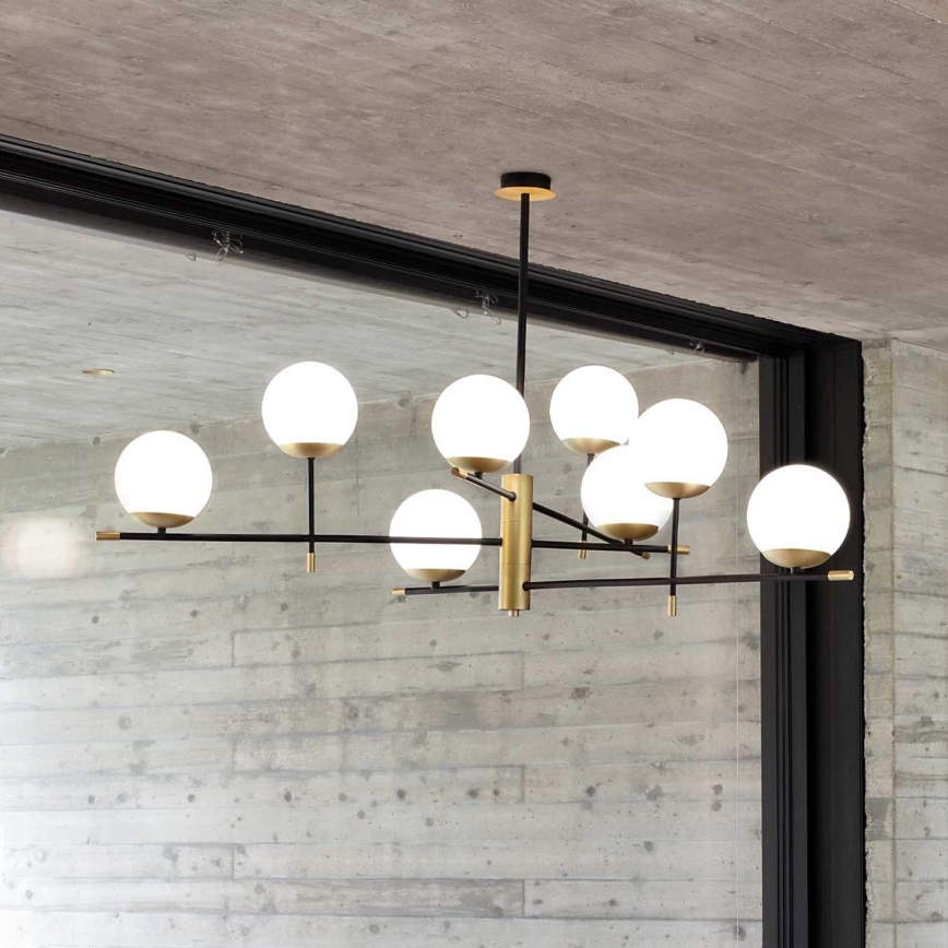 Ideal Lux - Hanglamp met vaste pendel GOURMET 9xE14/28W/230V diameter 131,5 cm goud