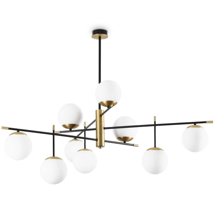 Ideal Lux - Hanglamp met vaste pendel GOURMET 9xE14/28W/230V diameter 131,5 cm goud
