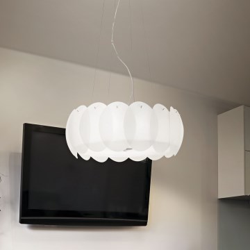 Ideal Lux - Hanglamp OVALINO met kabel 5xE27/60W/230V Ø 44 cm wit