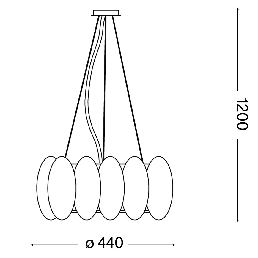 Ideal Lux - Hanglamp OVALINO met kabel 5xE27/60W/230V Ø 44 cm wit