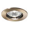Ideal Lux - Inbouwspot JAZZ 1xGU10/50W/230V Ø 7,7 cm bronskleurig