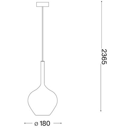 Ideal Lux - KALIQUE hanglamp aan kabel 1xE27/42W/230V Ø 18 cm gerookt koper