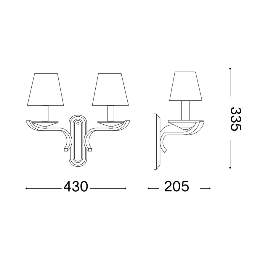 Ideal Lux - Kristal wand lamp PEGASO 2xE14/28W/230V goud