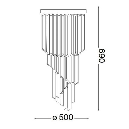 Ideal Lux - Kristallen hangende kroonluchter CARLTON 12xE14/40W/230V diameter 50 cm glanzend chroom