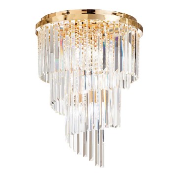 Ideal Lux - Kristallen hangende kroonluchter CARLTON 12xE14/40W/230V diameter 50 cm goud