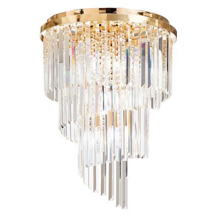 Ideal Lux - Kristallen hangende kroonluchter CARLTON 12xE14/40W/230V diameter 50 cm goud