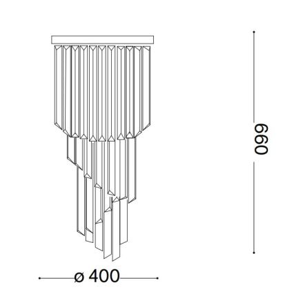 Ideal Lux - Kristallen hangende kroonluchter CARLTON 8xE14/40W/230V diameter 40 cm glanzend chroom