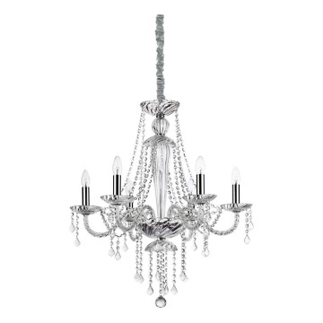 Ideal Lux - Kristallen hanglamp aan een ketting AMADEUS 6xE14/40W/230V diameter 67 cm doorzichtig