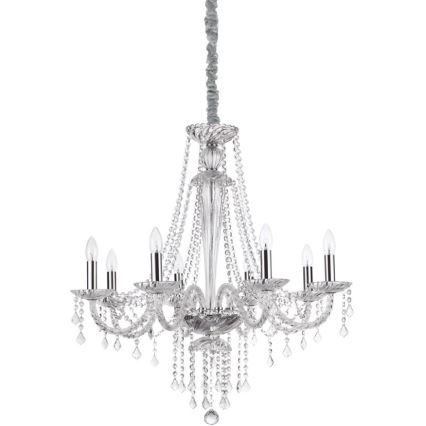 Ideal Lux - Kristallen hanglamp aan een ketting AMADEUS 8xE14/40W/230V diameter 80 cm doorzichtig