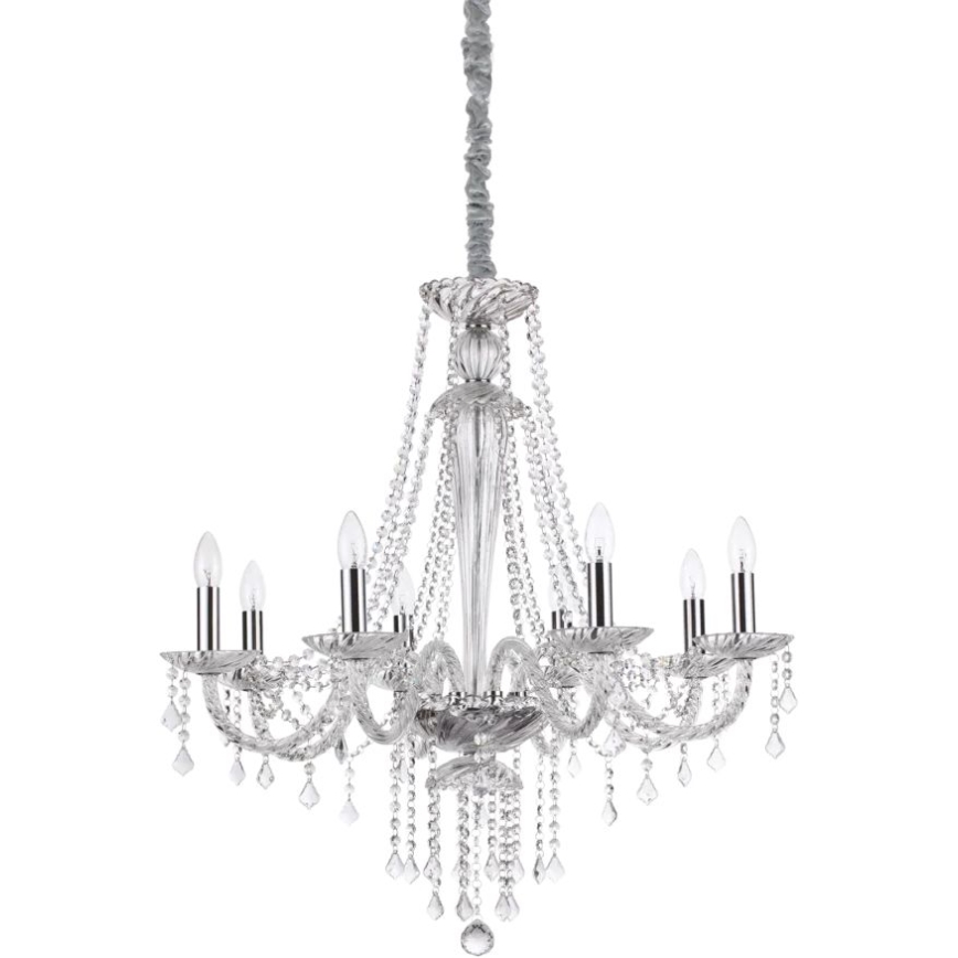 Ideal Lux - Kristallen hanglamp aan een ketting AMADEUS 8xE14/40W/230V diameter 80 cm doorzichtig