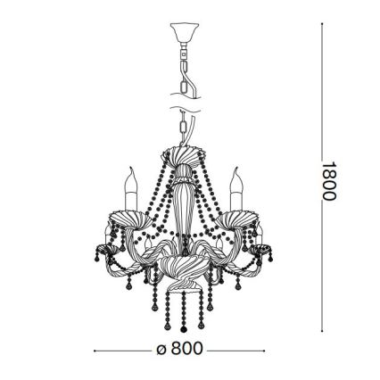 Ideal Lux - Kristallen hanglamp aan een ketting AMADEUS 8xE14/40W/230V diameter 80 cm doorzichtig