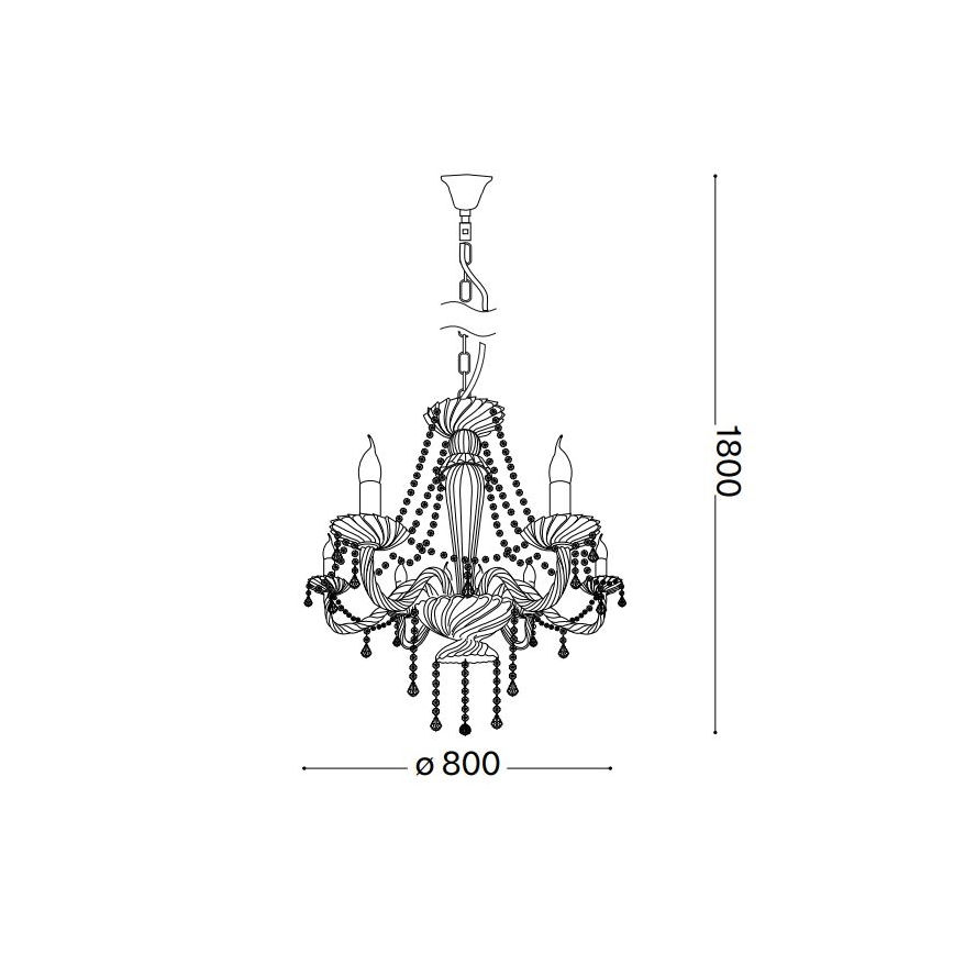Ideal Lux - Kristallen hanglamp aan een ketting AMADEUS 8xE14/40W/230V diameter 80 cm doorzichtig