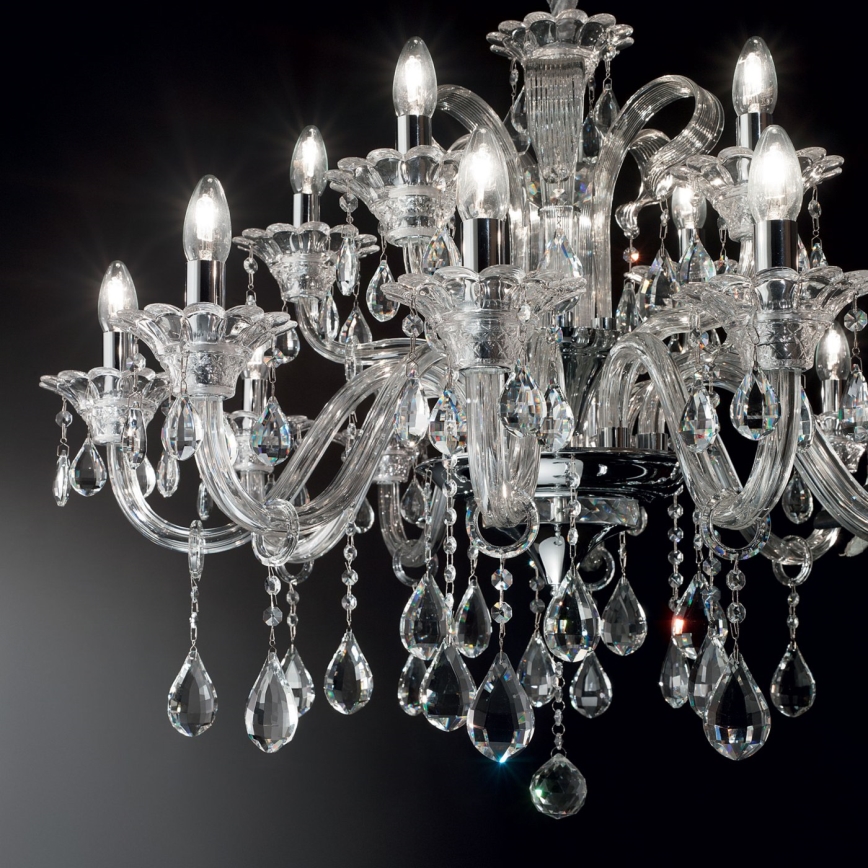 Ideal Lux - Kristallen hanglamp aan een ketting COLOSSAL 15xE14/40W/230V diameter 95 cm doorzichtig/glanzend chroom
