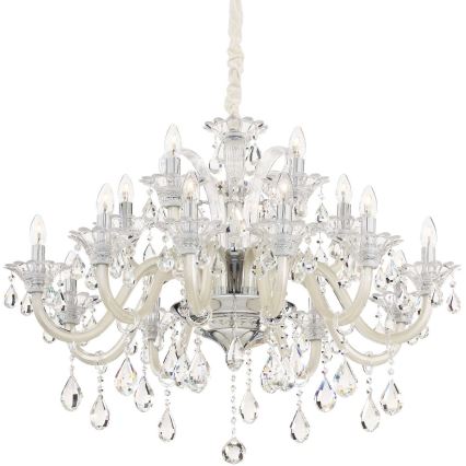 Ideal Lux - Kristallen hanglamp aan een ketting COLOSSAL 15xE14/40W/230V diameter 95 cm crème/glanzend chroom