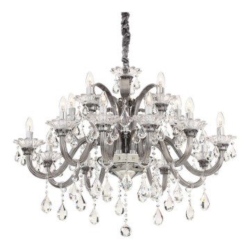 Ideal Lux - Kristallen hanglamp aan een ketting COLOSSAL 15xE14/40W/230V diameter 95 cm grijs/glanzend chroom