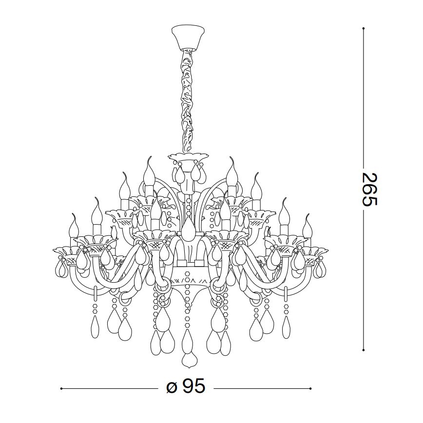 Ideal Lux - Kristallen hanglamp aan een ketting COLOSSAL 15xE14/40W/230V diameter 95 cm grijs/glanzend chroom